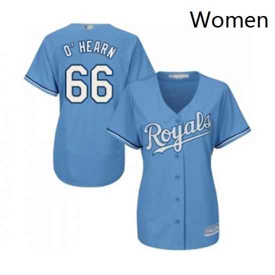 Womens Kansas City Royals 66 Ryan O Hearn Replica Light Blue Alternate 1 Cool Base Baseball Jersey